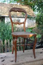 Retro vintage antieke oude stoel caféstoel notenhout, Collections, Rétro, Enlèvement ou Envoi