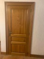 Prachtige vol eiken deuren met koperen handvat, 80 tot 100 cm, Ophalen of Verzenden, Zo goed als nieuw, 200 tot 215 cm