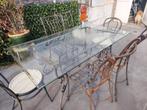 Table en fer forgé avec 4 chaises, Jardin & Terrasse, Enlèvement, Comme neuf