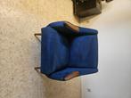 Blauwe retro fauteuil in nabuck, Ophalen, Minder dan 75 cm, Zo goed als nieuw, Retro jaren 60, 70