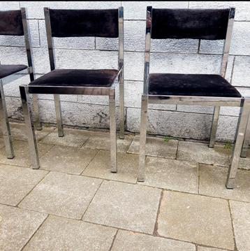 Vintage Italian Cideu design chroom stoelen. beschikbaar voor biedingen