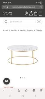 Marmeren salontafel, Huis en Inrichting, Tafels | Salontafels, Ophalen, Overige materialen, 50 tot 75 cm, Rond