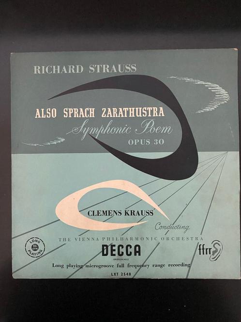Strauss Clemens Krauss, Wiener Phil Also Sprach Zarathustra, CD & DVD, Vinyles | Classique, Comme neuf, Romantique, Orchestre ou Ballet