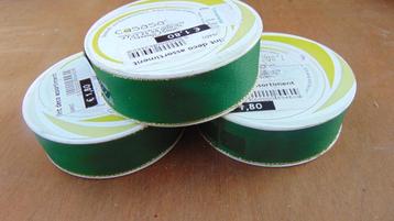3 Rollen - Geschenk en decoratielint 25mm x 3M Groen beschikbaar voor biedingen