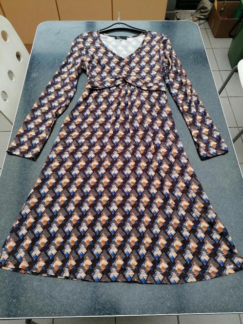jurk Signe Nature nieuw 38 print bruin + blauw, beige, ..., Kleding | Dames, Jurken, Nieuw, Maat 38/40 (M), Bruin, Ophalen of Verzenden
