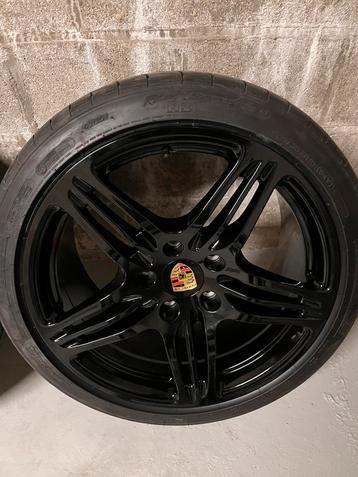 Porsche turbo look velgen zwart, 19 inch, incl nieuwe banden, Auto-onderdelen, Banden en Velgen, Overige, Overige, Banden en Velgen