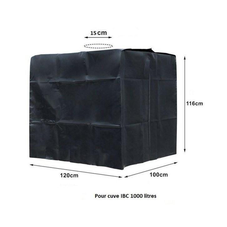 Housse Cuve IBC 1000 Litres Anti-UV noir, Jardin & Terrasse, Barils de pluie, Neuf, Synthétique, 150 litres ou plus, Avec robinet