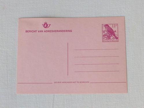 Briefkaart - Adresverandering NL - Buzin Zwartkop, Postzegels en Munten, Postzegels | Europa | België, Verzenden