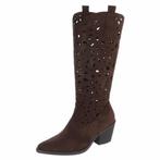 Dames cowboy western laarzen donkerbruin 36 37 38 39 40 41, Ophalen of Verzenden, Nieuw, Bruin, Hoge laarzen