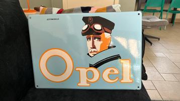 Opel emaille bord beschikbaar voor biedingen