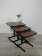 Set vintage midcentury bijzettafeltjes | Sidetables, Ophalen of Verzenden, Zo goed als nieuw