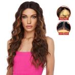 Swiss lace front pruik lang haar met slagen Emani, Verzenden, Nieuw, Pruik of Haarverlenging