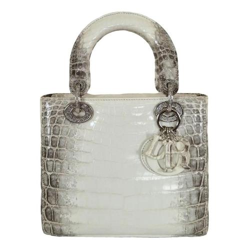 D.i.o.r Tas Bag - Lady Krokodil, Handtassen en Accessoires, Tassen | Damestassen, Zo goed als nieuw, Handtas, Grijs, Ophalen of Verzenden