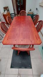 Tafel met zes stoelen, Huis en Inrichting, Ophalen, Gebruikt, Overige kleuren, Hout