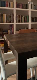 Gratis eettafel, gerookte eik , maatwerk 170x170, Ophalen, Gebruikt, 150 tot 200 cm, Vijf personen of meer