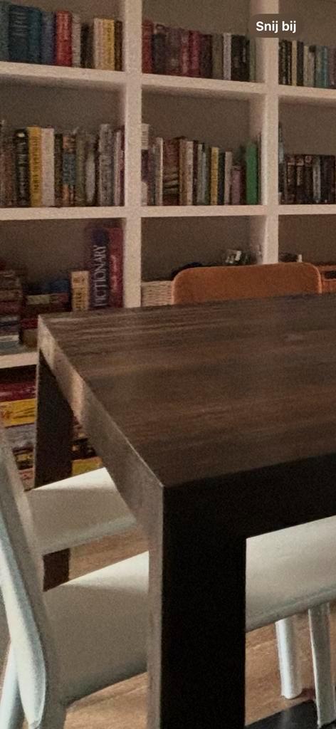 Gratis eettafel, gerookte eik , maatwerk 170x170, Huis en Inrichting, Tafels | Eettafels, Gebruikt, 150 tot 200 cm, 150 tot 200 cm