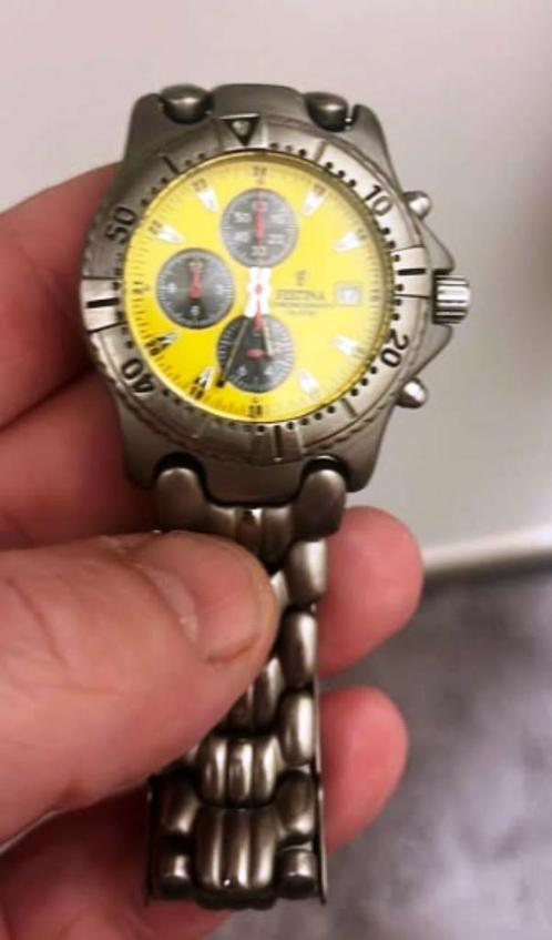 Festina Chronograph Full Titanium 8801, Handtassen en Accessoires, Horloges | Heren, Zo goed als nieuw, Polshorloge, Overige materialen