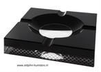 ANGELO SIGAARASBAK CRYSTAL BLACK 4 LEGGERS- 20x20x4 cm sab13, Verzenden, Nieuw, Tabaksdoos of Verpakking