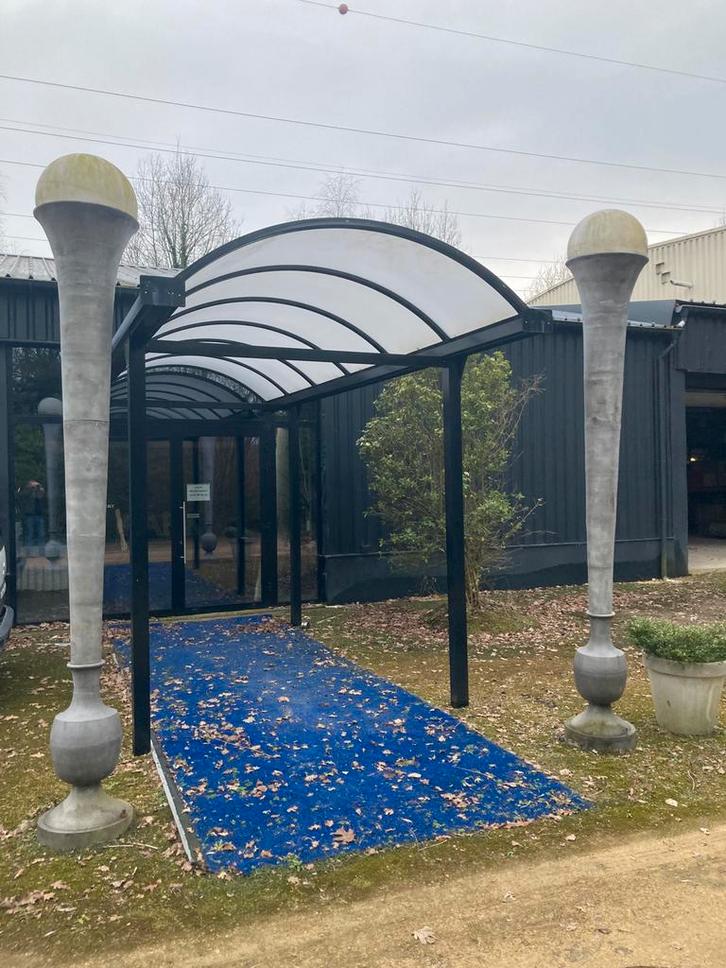 2 tuin XXL.RVS Vazen/verlichting 3.20m hoog Incl.LED bollen, Tuin en Terras, Tuinvazen, Zo goed als nieuw, Ophalen