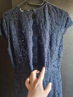 Donker blauw kanten jurk, Kleding | Dames, Jurken, Maat 38/40 (M), H&M, Blauw, Ophalen of Verzenden