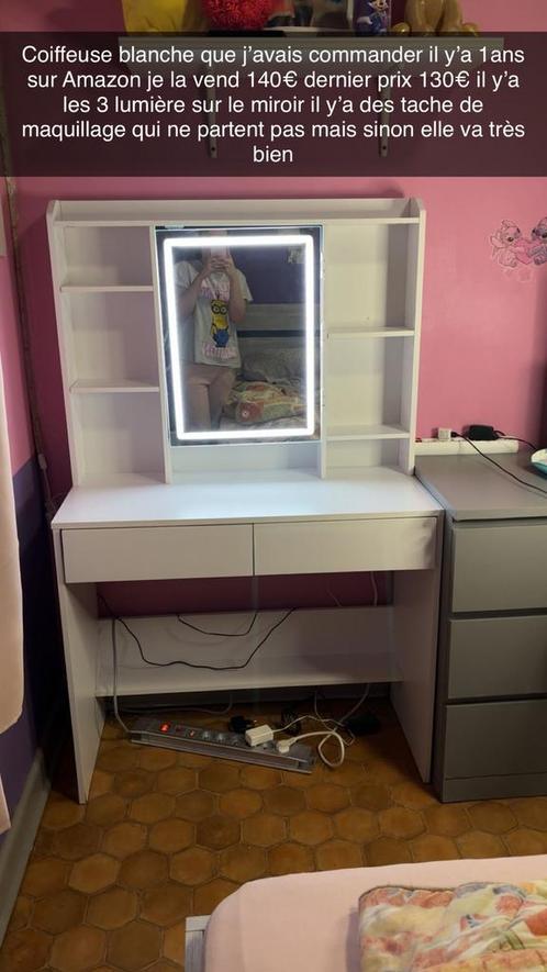 Coiffeuse blanche, Huis en Inrichting, Tafels | Kaptafels, Nieuw, Ophalen of Verzenden