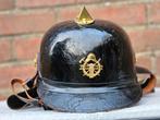 Brandweerhelm brandweer Nederland leder casque pompier, Verzamelen, Ophalen of Verzenden