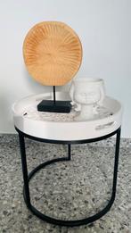 Bijzettafel in hout en metaal, Huis en Inrichting, Tafels | Salontafels, Ophalen of Verzenden, Metaal