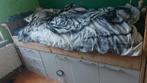 Steigerhouten half hoogslaper, Huis en Inrichting, Slaapkamer | Bedden, Ophalen, Gebruikt, 90 cm, Eenpersoons
