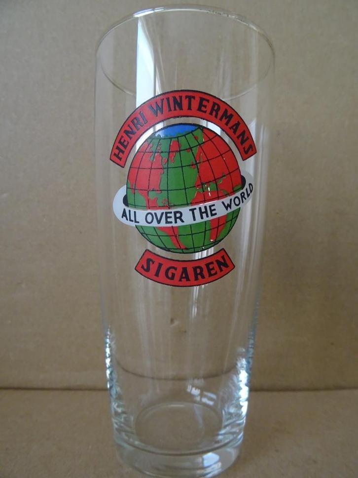 Vintage Bierglas Henri Wintermans sigaren All over the world, Antiek en Kunst, Curiosa en Brocante, Ophalen of Verzenden