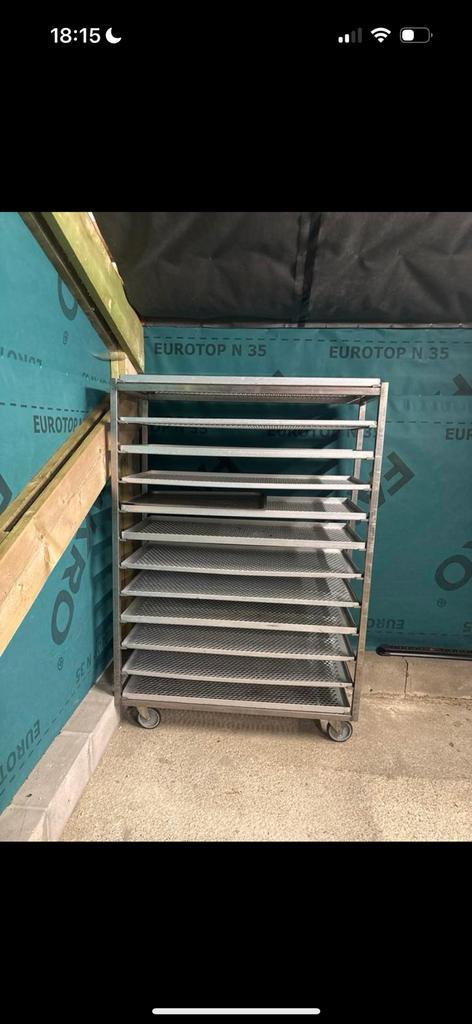 Roestvrij rek op wielen, Zakelijke goederen, Kantoor en Winkelinrichting | Magazijn, Stelling en Opslag, Ophalen