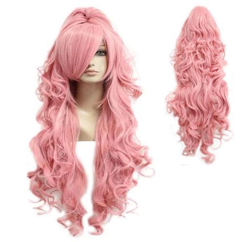 CARNAVAL pruik roze lang krullend haar met 1 staart Pretty P, Handtassen en Accessoires, Uiterlijk | Haarverzorging, Nieuw, Pruik of Haarverlenging