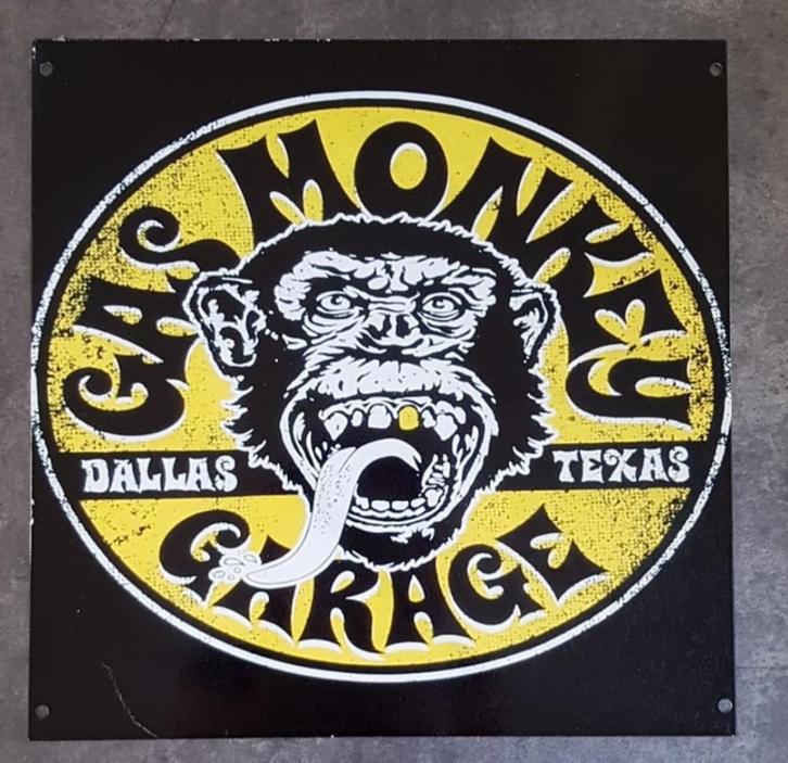 Gas Monkey zwaar metalen garage reclame decoratie bord, Verzamelen, Merken en Reclamevoorwerpen, Nieuw, Reclamebord, Ophalen of Verzenden