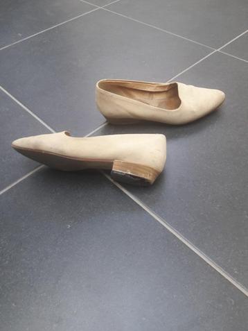 Beige leren pantoffels - slipper loafers - Maat 37 beschikbaar voor biedingen