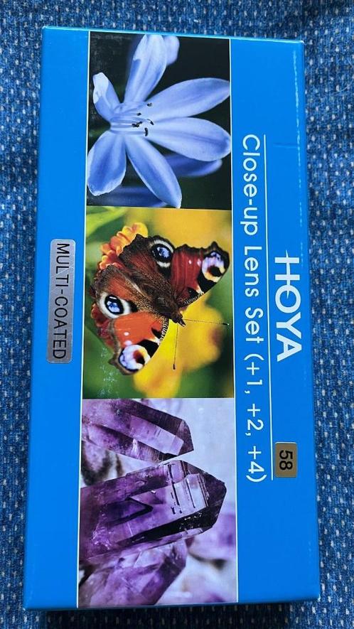Close-up/Macro lens set (+1, +2, +4) Hoya HMC 58 mm, TV, Hi-fi & Vidéo, Photo | Filtres, Comme neuf, Autres types, 50 à 60 mm