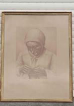 Gravure la couturière signe Victor dieu, Antiek en Kunst, Kunst | Etsen en Gravures, Ophalen of Verzenden