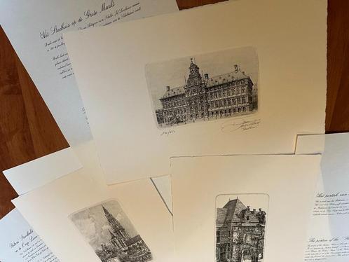 ANWERPEN - originele en genummerde pentekeningen, Antiek en Kunst, Kunst | Etsen en Gravures, Ophalen of Verzenden