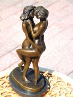 Zoenende naakte vrouwen, gesigneerd brons, DELORE, Ophalen of Verzenden, Brons