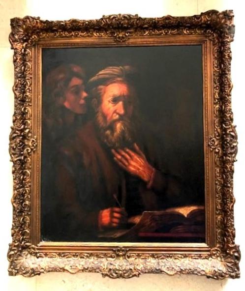 Landsman met vrouw op achtergrond - ca. 1945, Antiek en Kunst, Kunst | Schilderijen | Klassiek, Ophalen of Verzenden