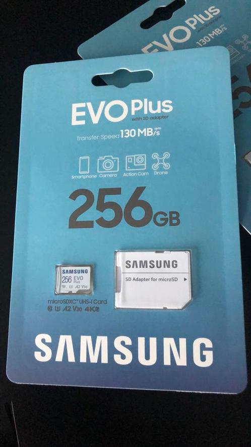 Samsung EVO Plus micro sd kaart (4 stuks beschikbaar), Audio, Tv en Foto, Foto | Geheugenkaarten, Nieuw, MicroSDXC, 256 GB, Ophalen of Verzenden