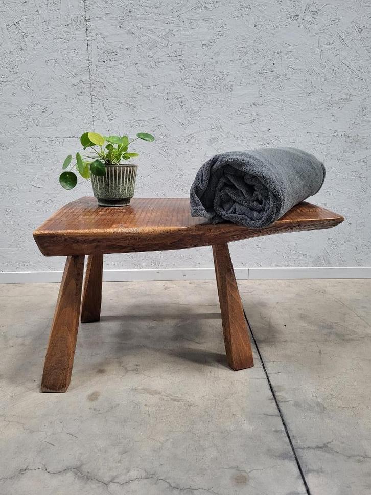 houten zitbankje, brutalist, Antiek en Kunst, Curiosa en Brocante, Ophalen