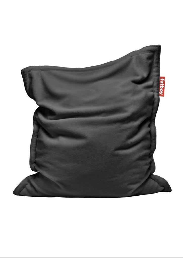 Fatboy zitzak Original Slim Teddy Anthracite - Nieuw, Maison & Meubles, Sièges-poires, Neuf, Pouf, Noir, Enlèvement