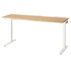 Mittzon desk ikea veneer/white 160•60cm, Ophalen, In hoogte verstelbaar, Zo goed als nieuw, Bureau