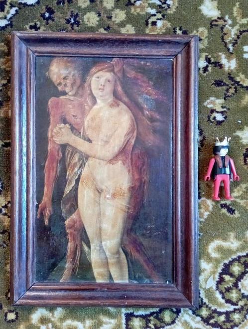 498) Mooi werkje ( naar Hans Baldung meisje en de dood ), Antiquités & Art, Art | Peinture | Classique, Enlèvement ou Envoi