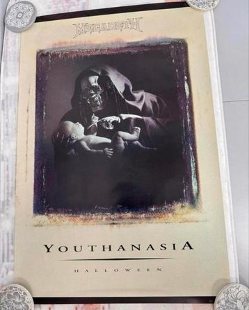 Zeldzaam Megadeth - Youthanasia poster 1994 promo halloween beschikbaar voor biedingen
