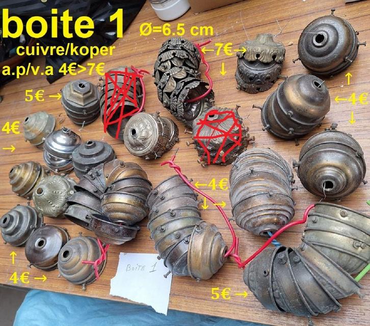 diverse artikelen kroonluchters/bobèche/oude Globe/Lampenkap, Antiek en Kunst, Antiek | Verlichting, Ophalen of Verzenden