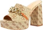 GUESS Damesschoenen, model Sandalen met hak, stof, Nieuw, Beige, Guess, Schoenen met hoge hakken