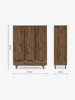 Walnut Effect Damien Triple, 3 drawers Wardrobe, Huis en Inrichting, Kasten | Kleerkasten, Ophalen, Gebruikt, Met deur(en)