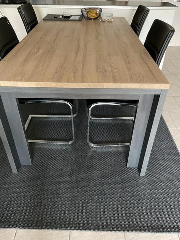 Eettafel 185cm x 100cm + optie gratis 4 stoelen