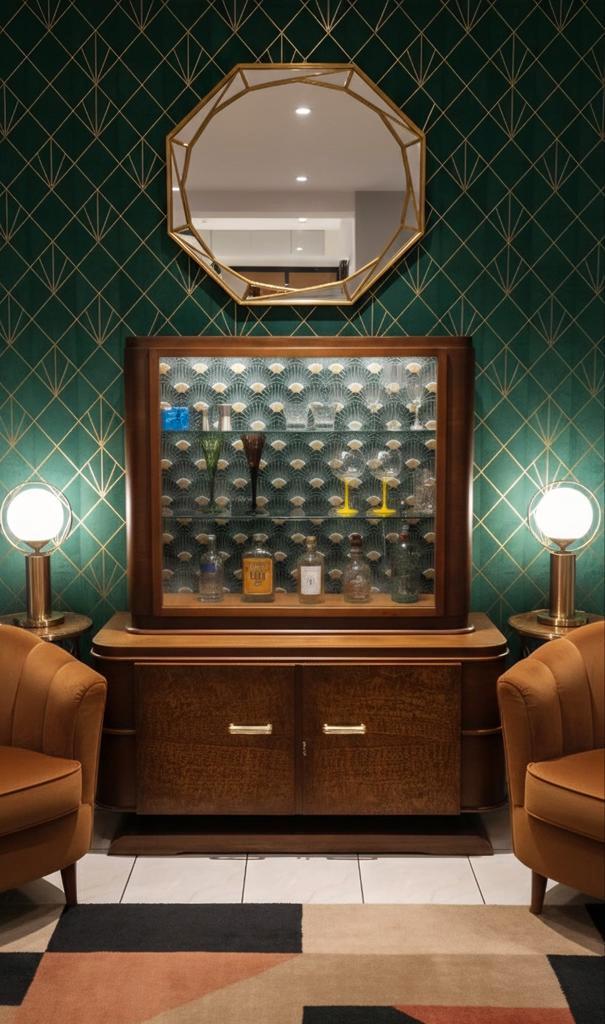 Barkast/dressoir in Art Deco notenhout, Huis en Inrichting, Complete inboedels, Ophalen