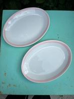 2 Plats ovale Boch Saturne Luna rose pastel (1957-62), Enlèvement ou Envoi